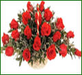 20 Dutch Red Roses Basket with Handle